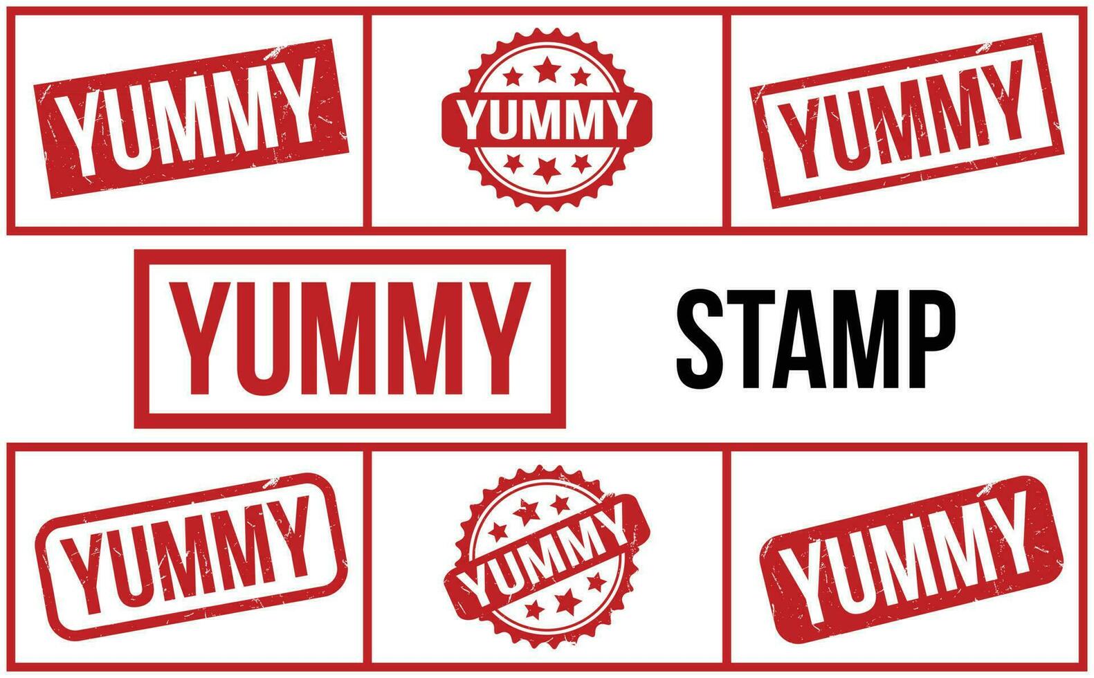 Yummy Rubber Stamp Set Vector