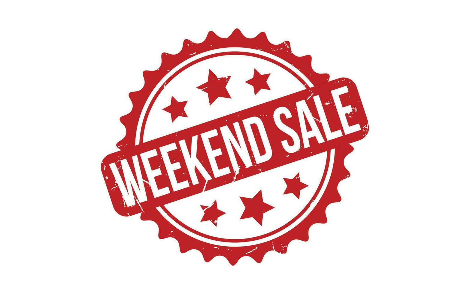 Red Weekend Sale Rubber Stamp Seal Vector