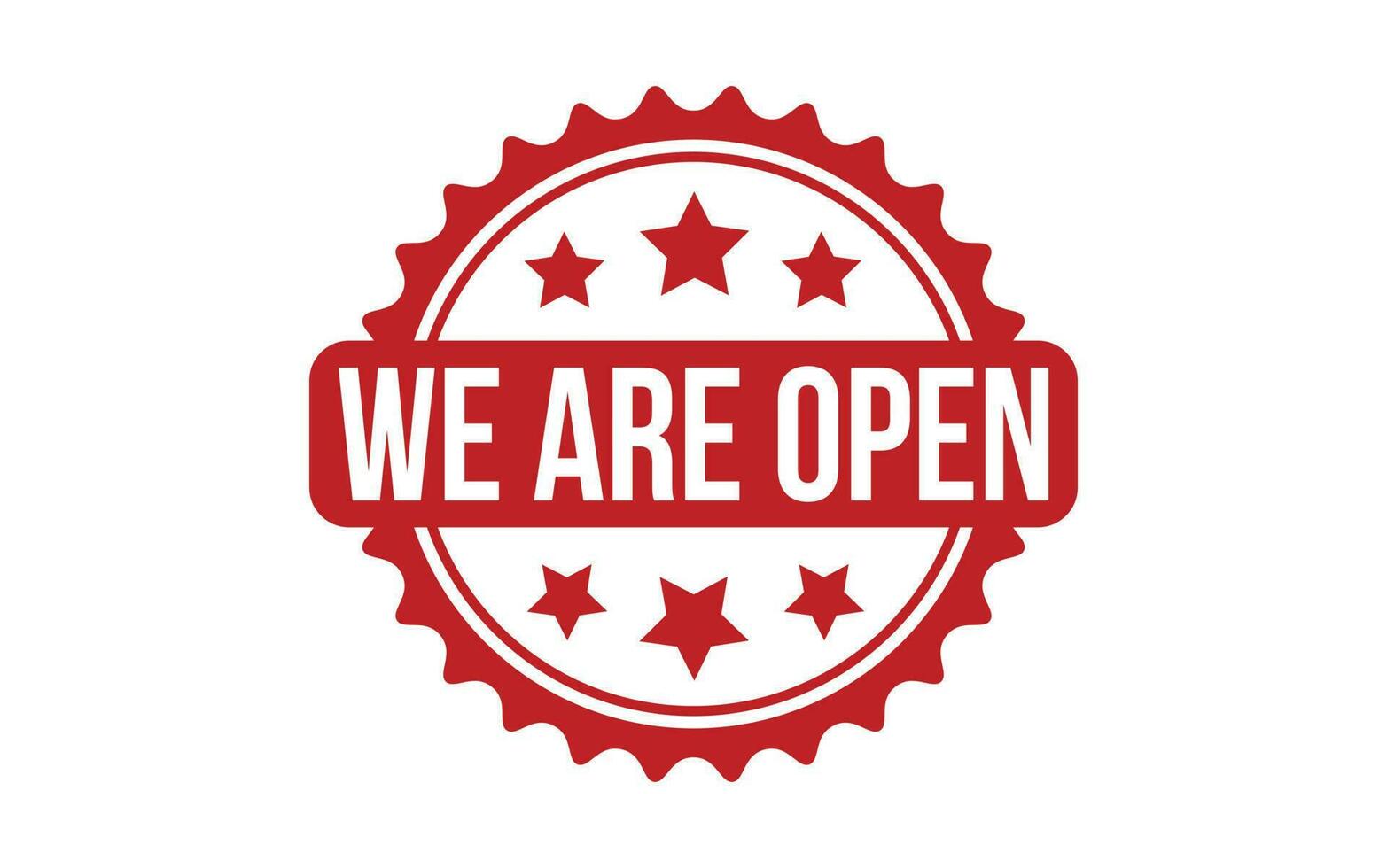 We Are Open rubber grunge stamp seal vector