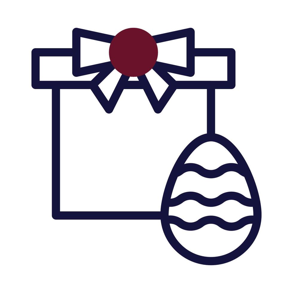 Gift egg icon duotone maroon navy colour easter symbol illustration. vector