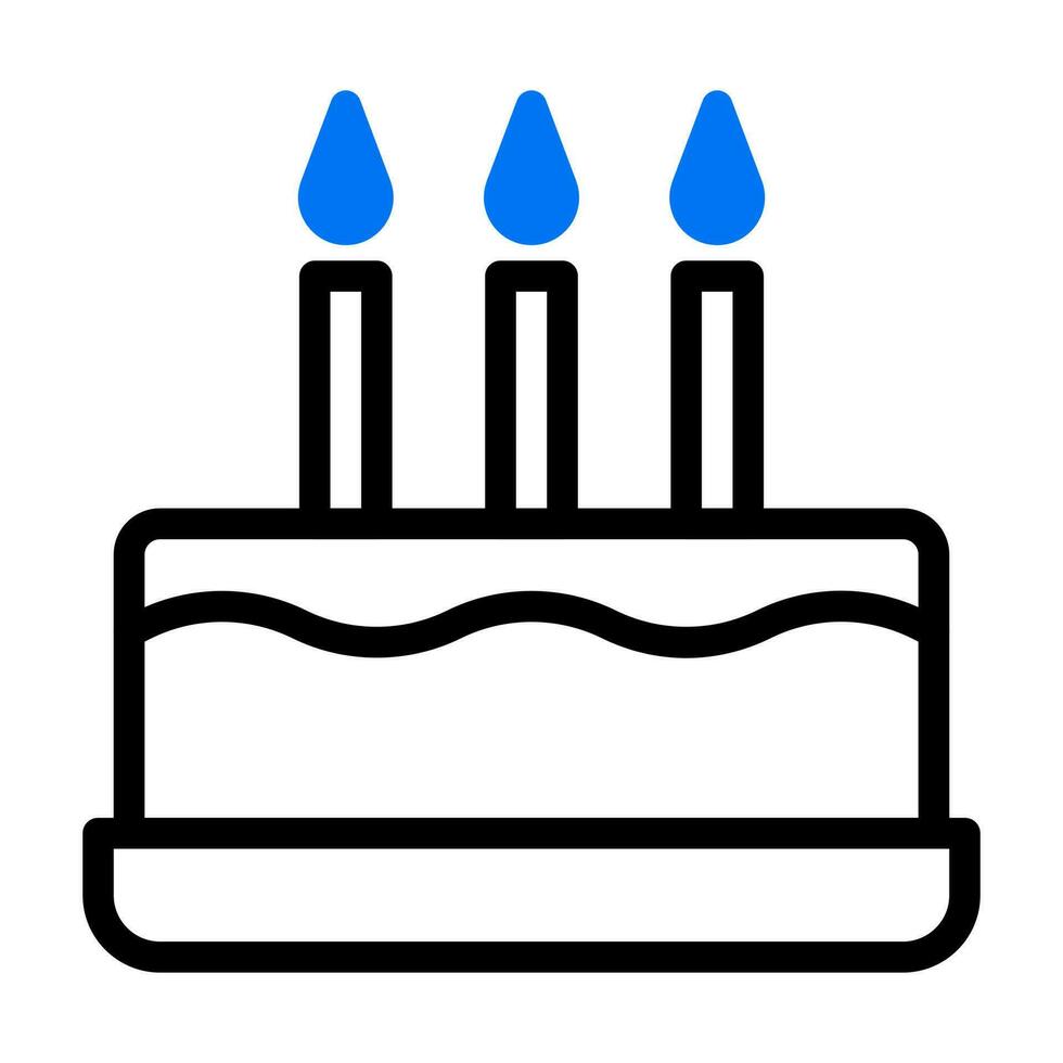 cake icon duotone blue black colour mother day symbol illustration. vector
