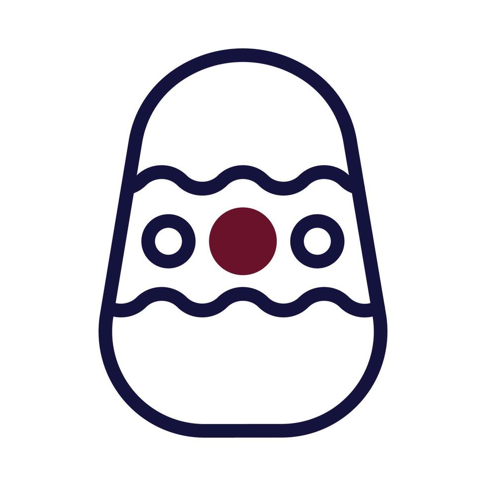 Egg icon duotone maroon navy colour easter symbol illustration. vector