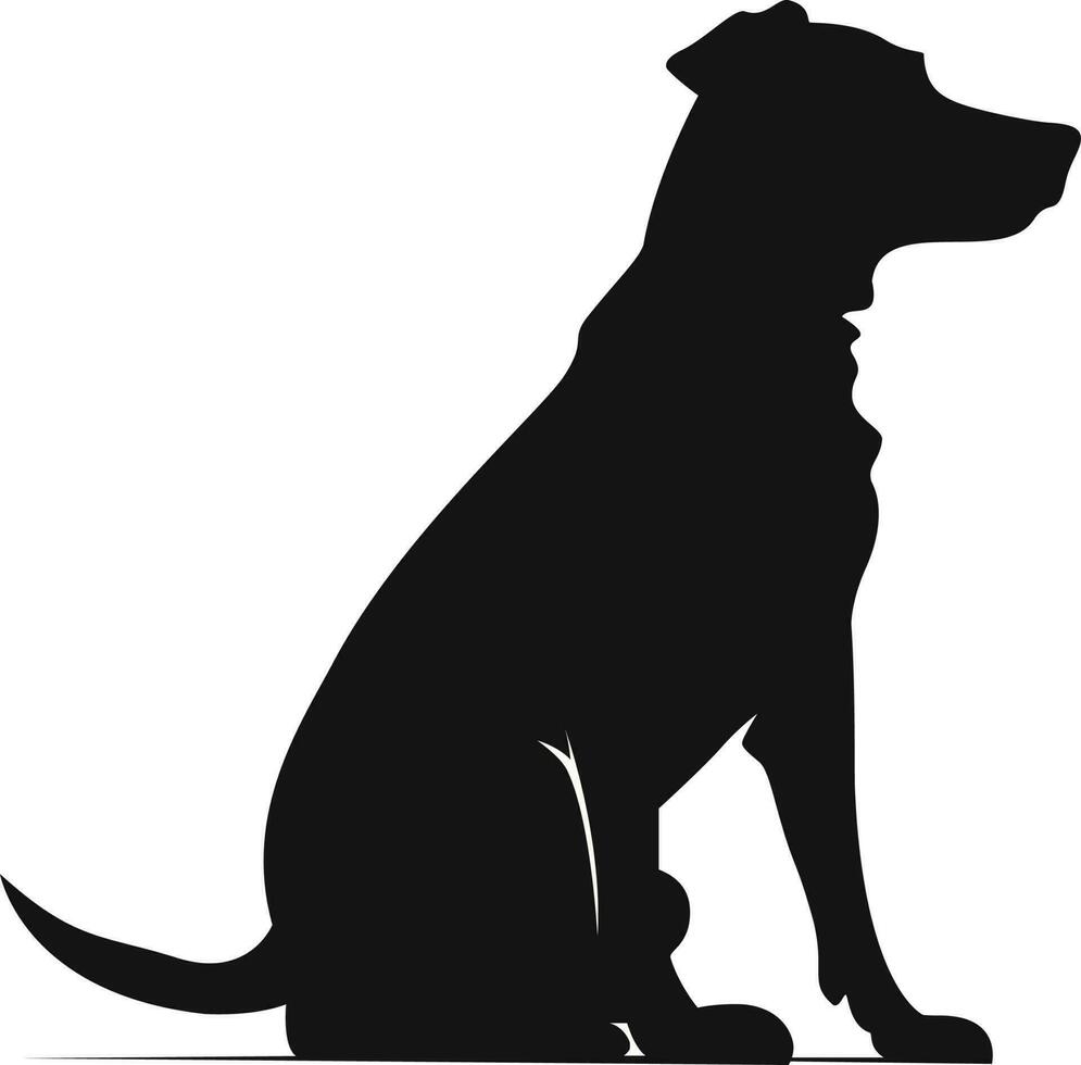 furioso mascota perro silueta negro y blanco clásico vector