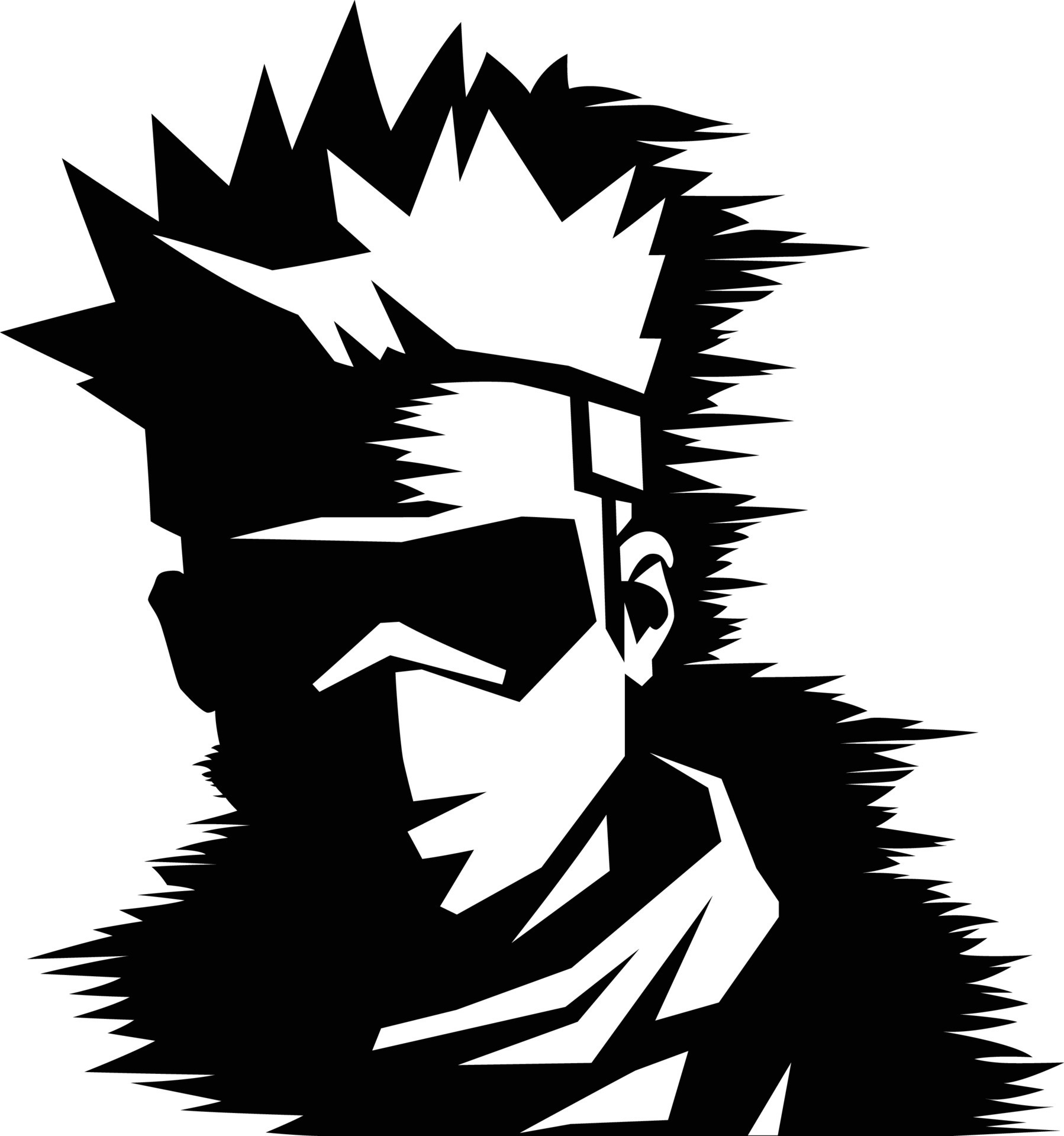 Anime character black and white vector 24452919 Vector Art at Vecteezy