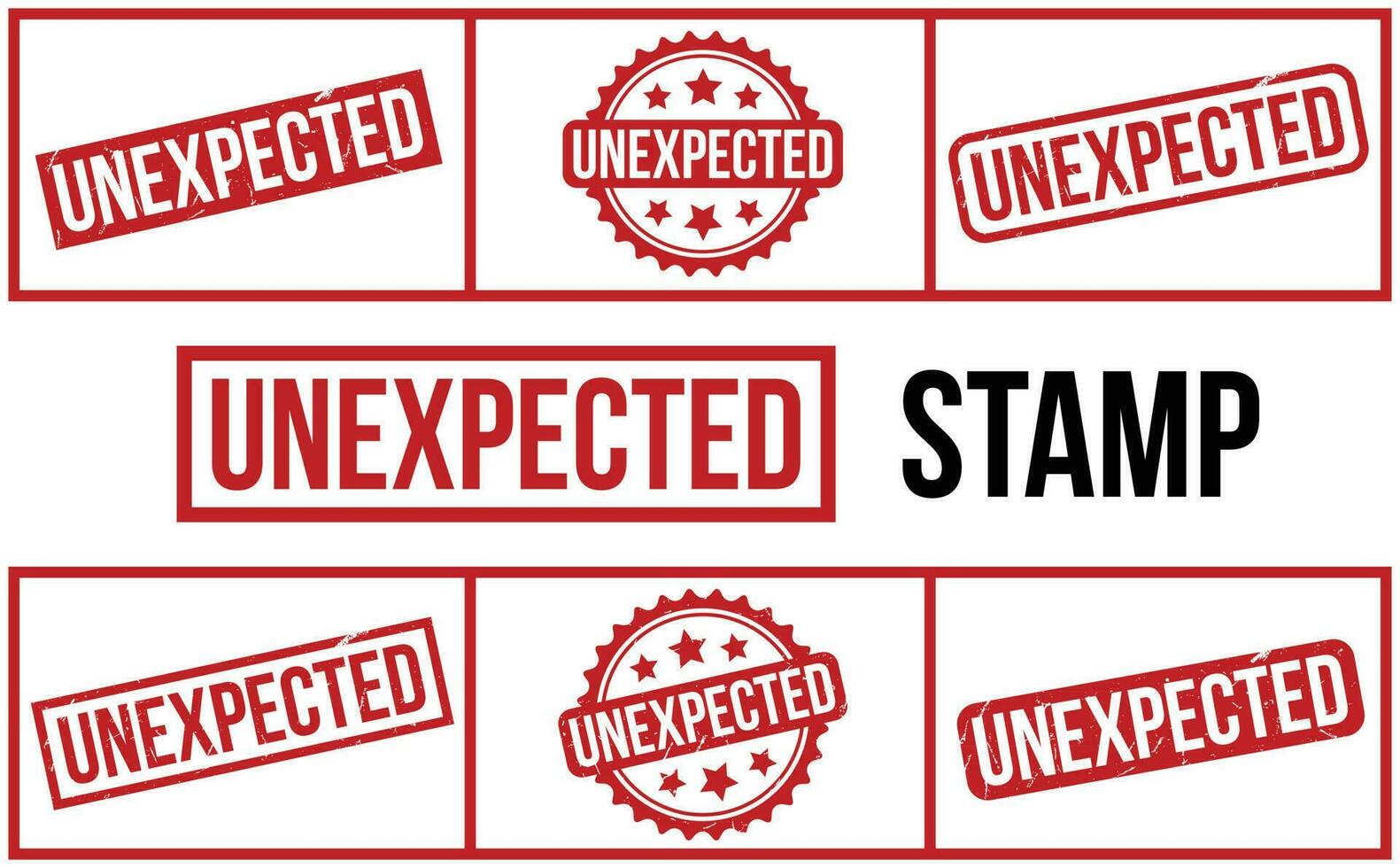 Unexpected rubber grunge stamp set vector
