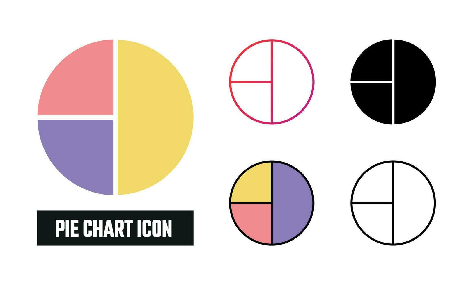 Pie Chart Icon Set Vector Illustration