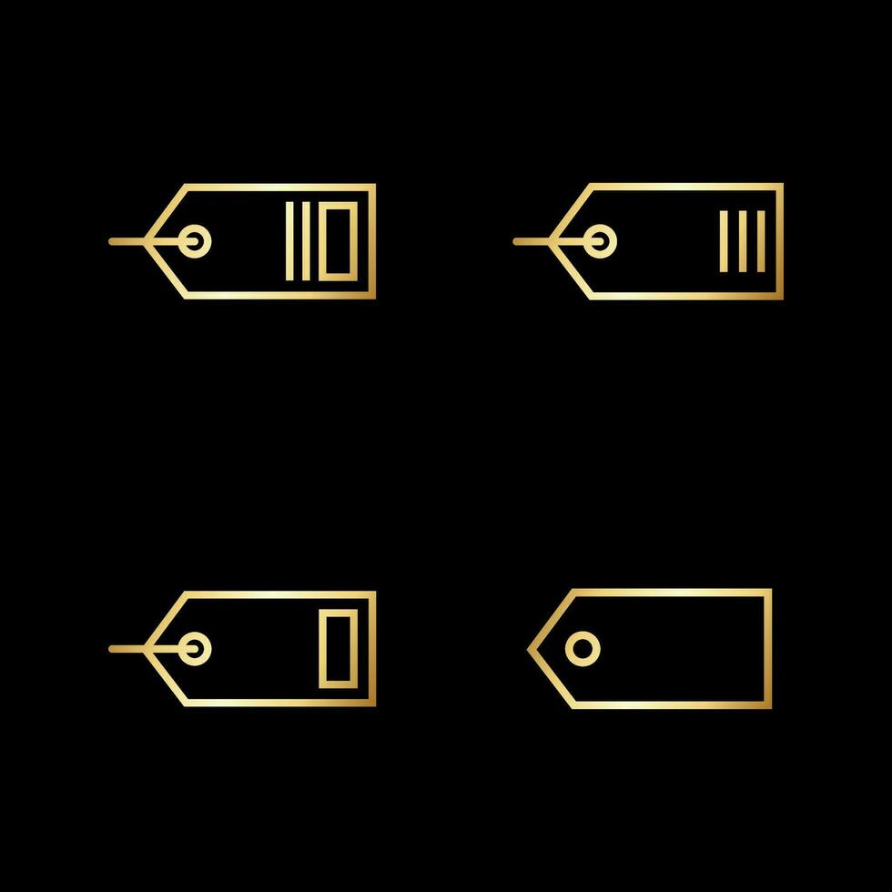 Golden Price Tag Icon Vector Illustration