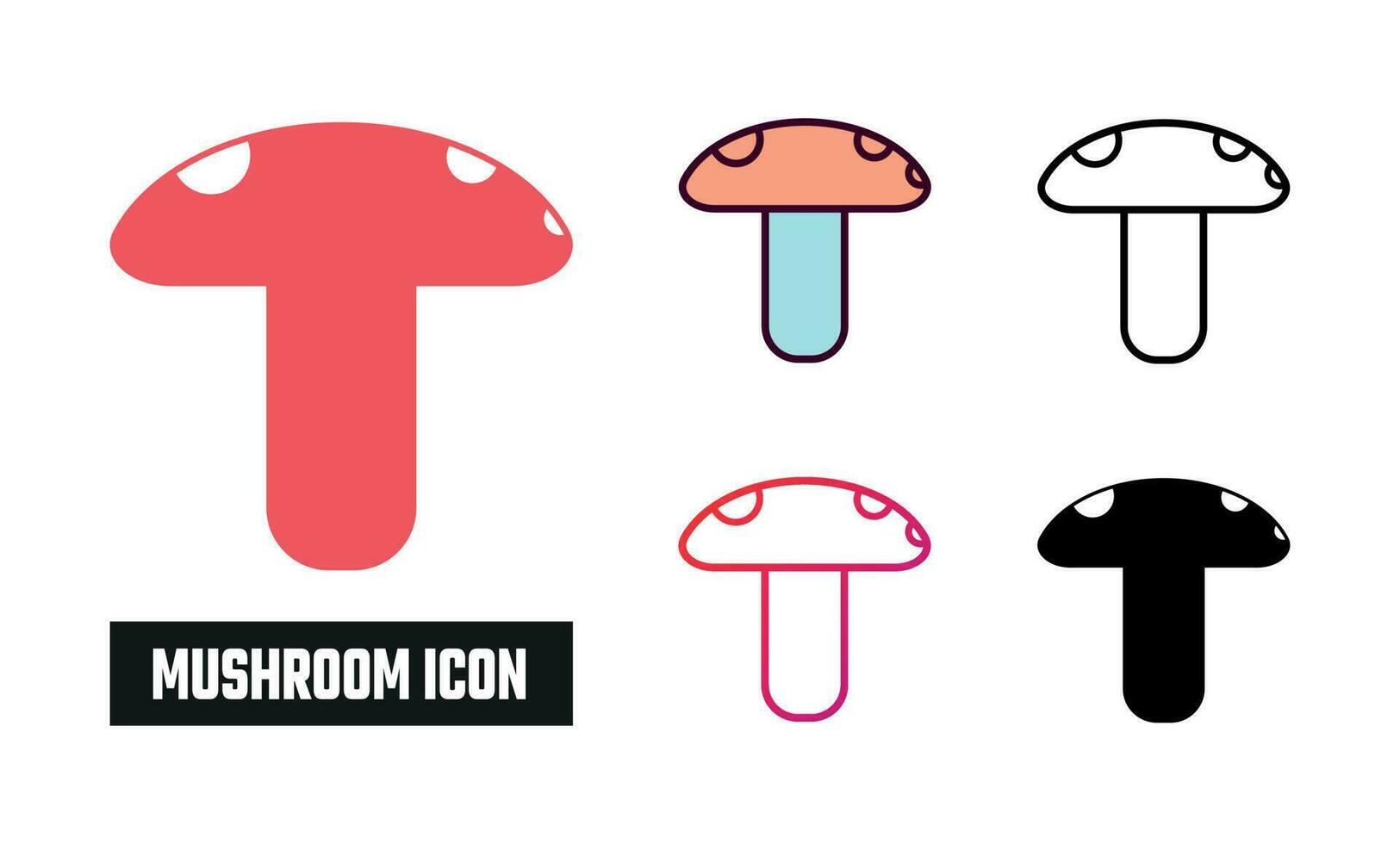 Mushroom Icon Set Vector Illustration