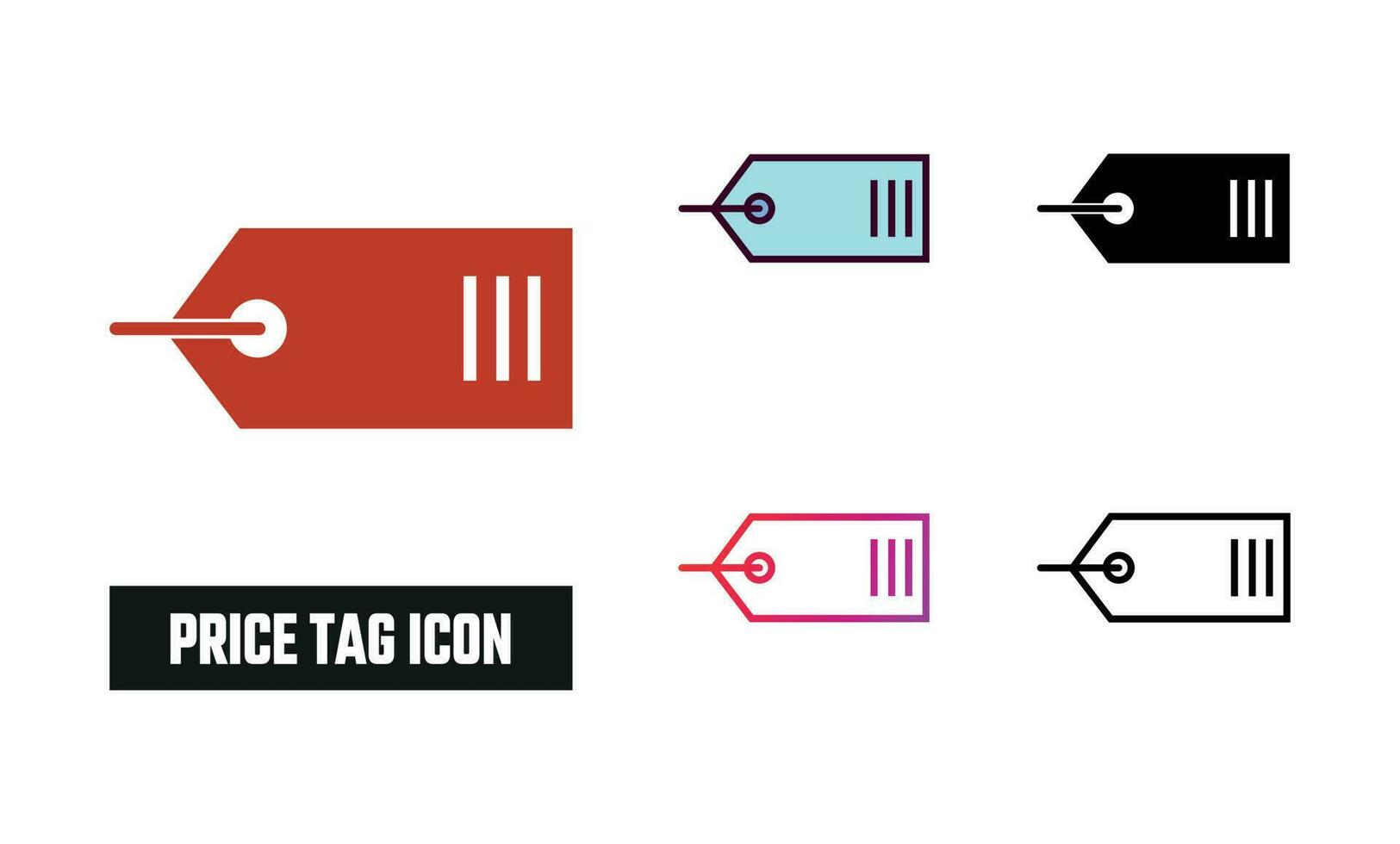 Price Tag Icon Set Vector Illustration