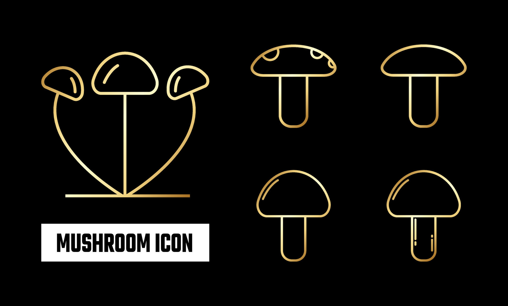 Golden Mushroom Icon Vector Illustration 24453059 Vector Art at Vecteezy