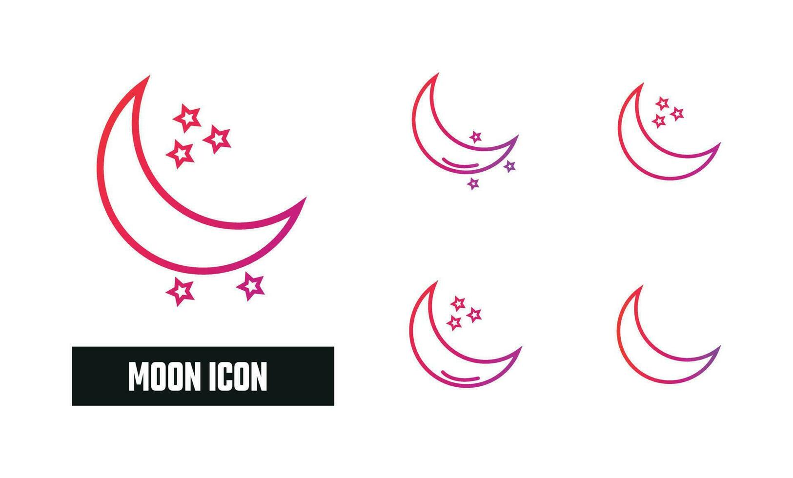 Moon Gradient Icon Vector Illustration