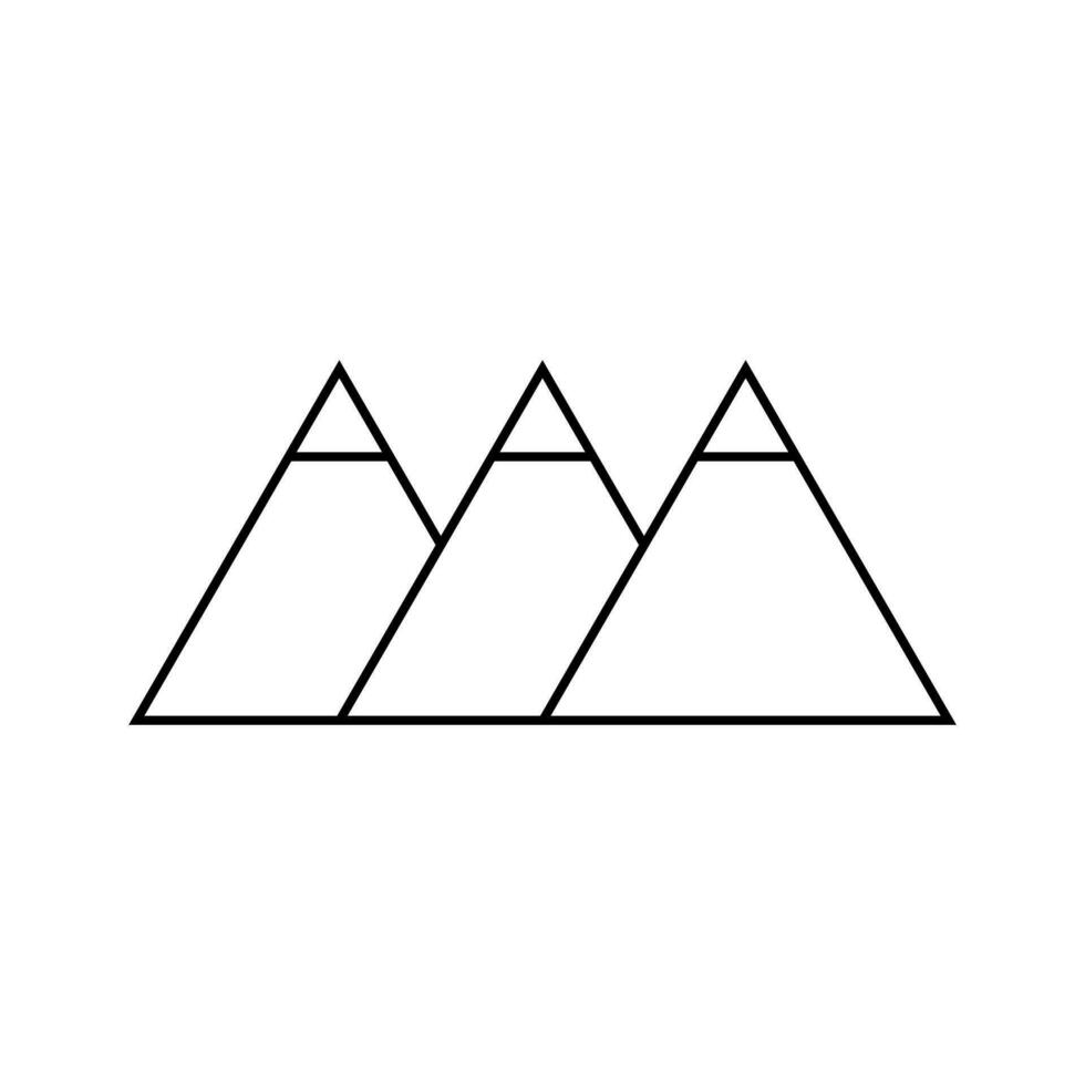 Mountain Lineal Icon Symbol Vector. Black Outline Mountain Icon vector