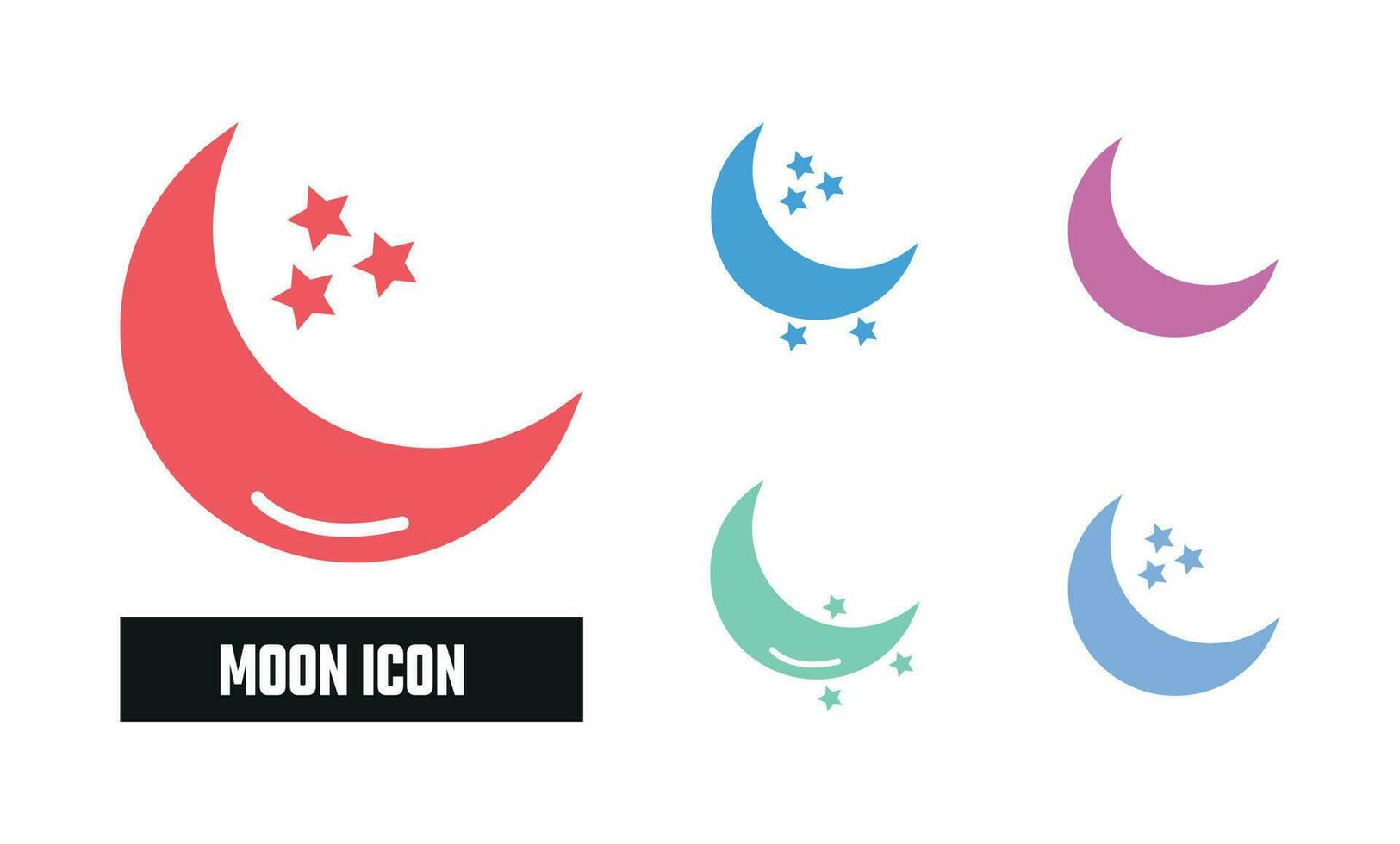 Flat Moon Icon Symbol Vector Illustration