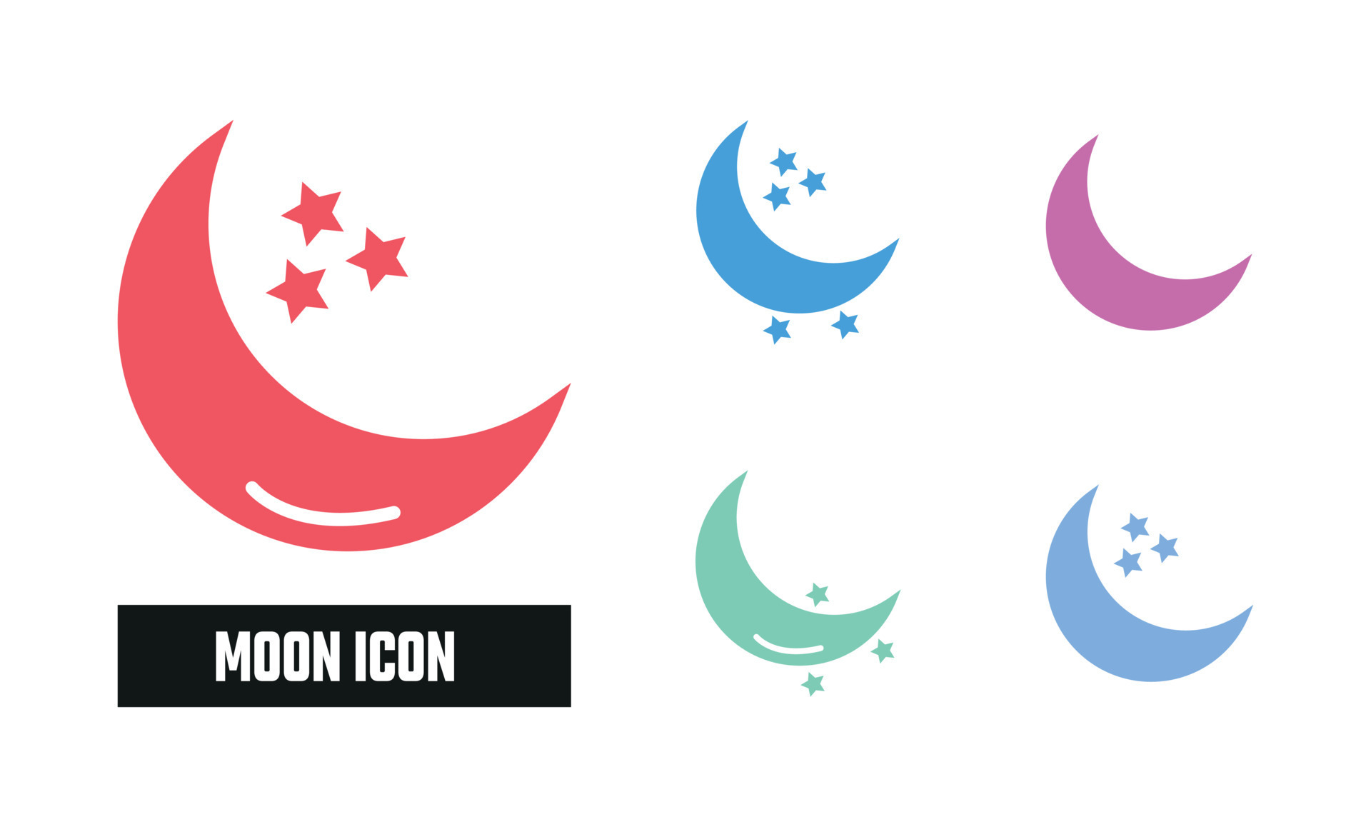 Flat Moon Icon 