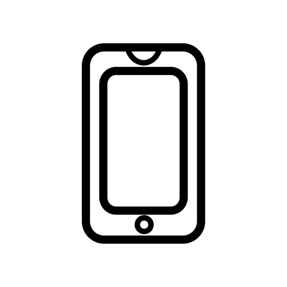 móvil teléfono lineal icono símbolo vector. negro contorno móvil teléfono icono vector