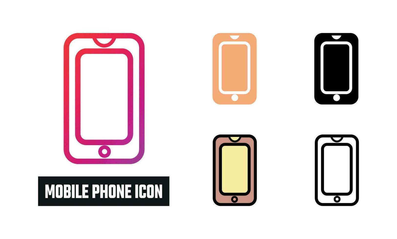 Mobile Phone Icon Set Vector Illustration