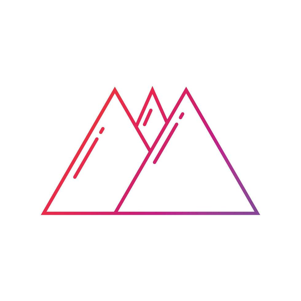 Mountain Gradient Icon Vector Illustration