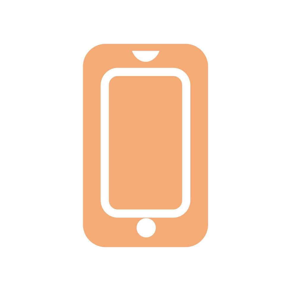 Flat Mobile Phone Icon Symbol Vector Illustration