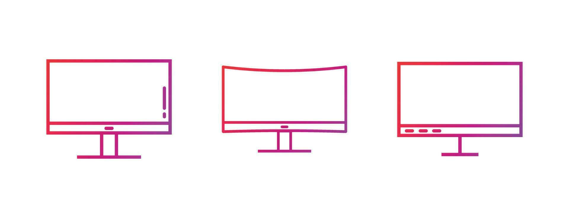 Monitor Screen Gradient Icon Vector Illustration