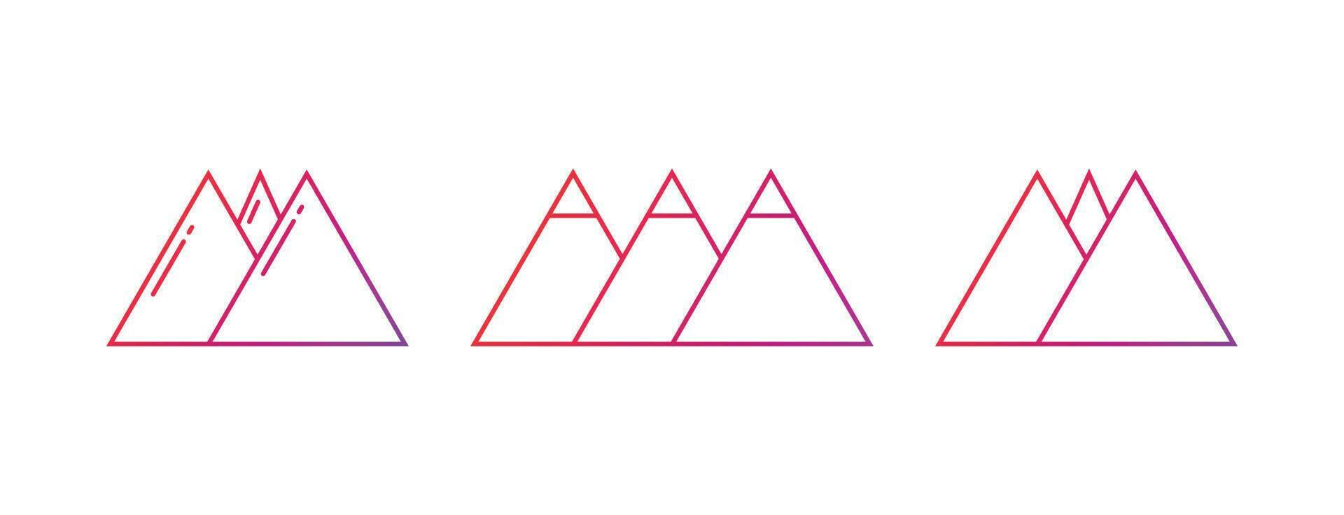 Mountain Gradient Icon Vector Illustration