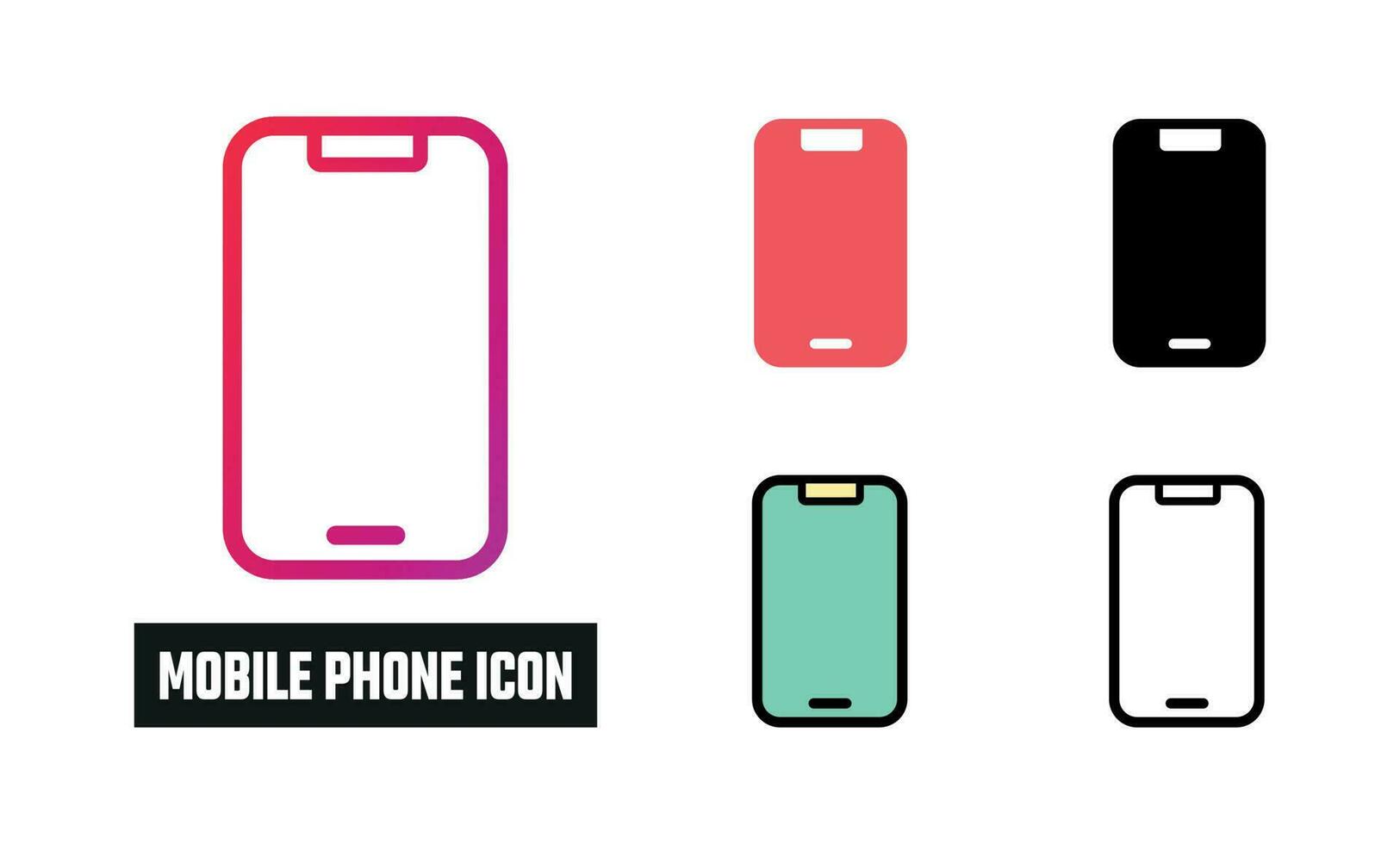 Mobile Phone Icon Set Vector Illustration