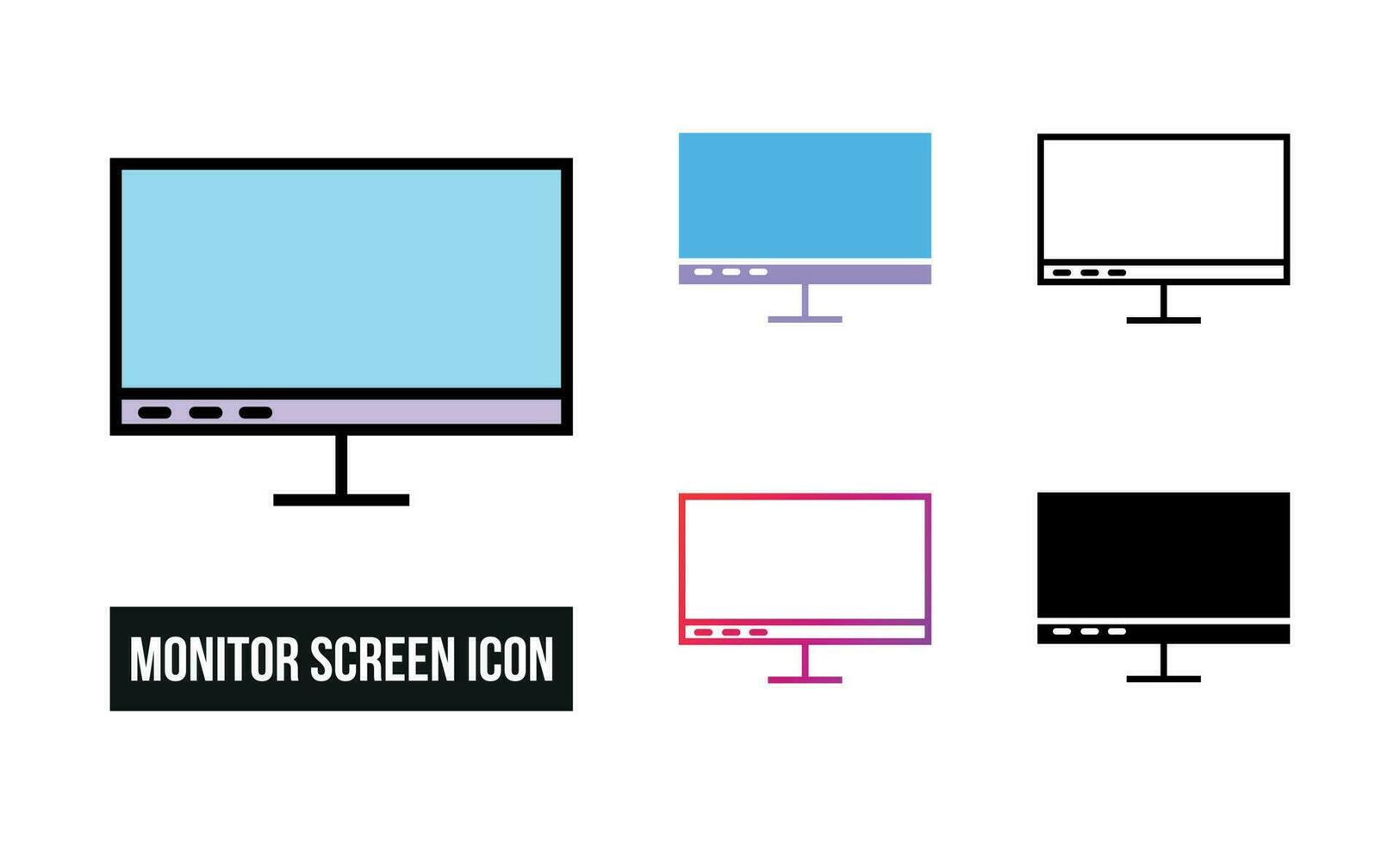 Monitor Screen Icon Set Vector Illustration