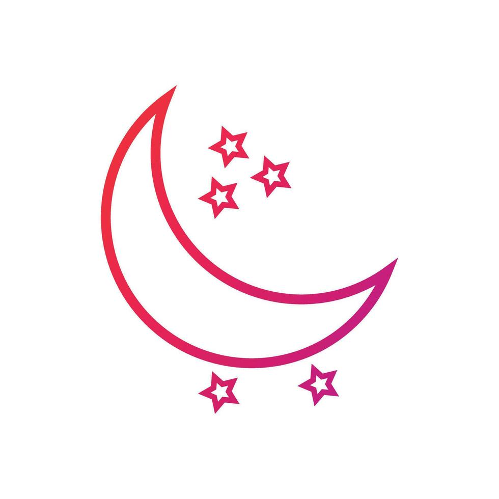 Moon Gradient Icon Vector Illustration