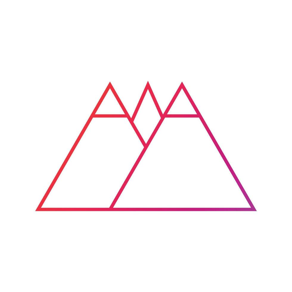 Mountain Gradient Icon Vector Illustration