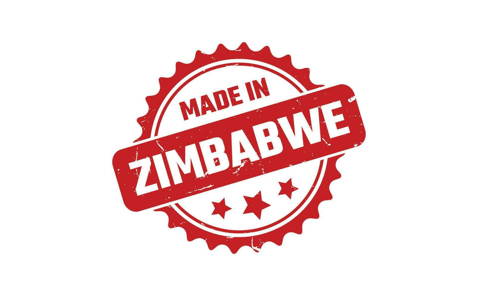 hecho en Zimbabue caucho sello vector