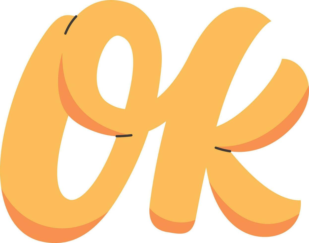 Alphabet letter ok icon in cartoon style on a white background vector
