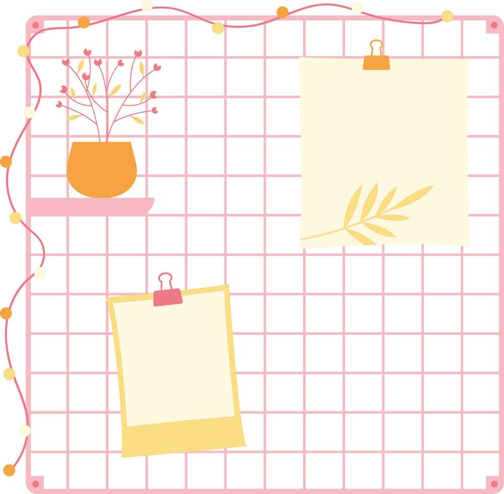 Illustration of a memo pad with a flower in a vase vector