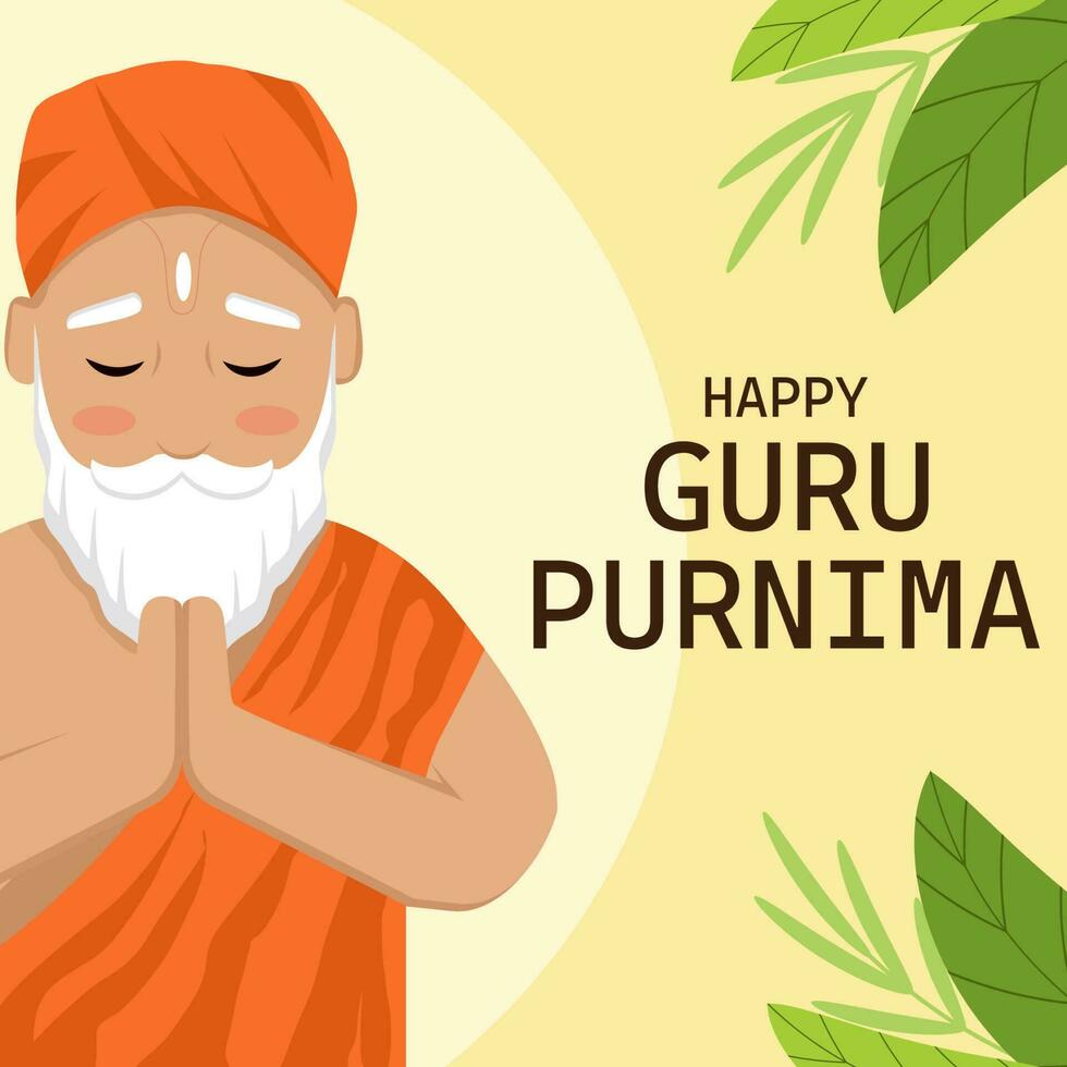 vector design happy guru purnima illustration in flat style