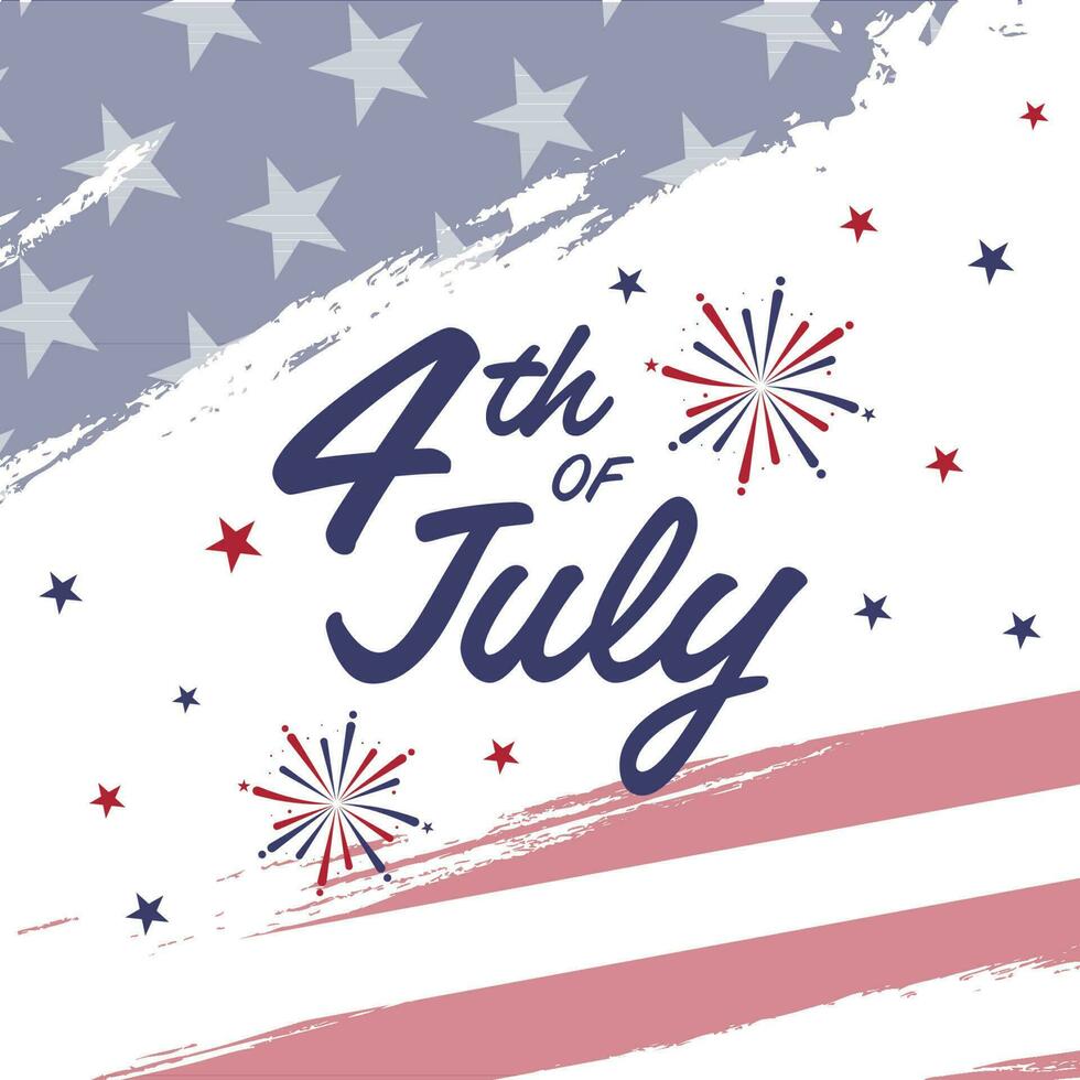 vector design 4th of july celebration illustration with a brush stroke effect