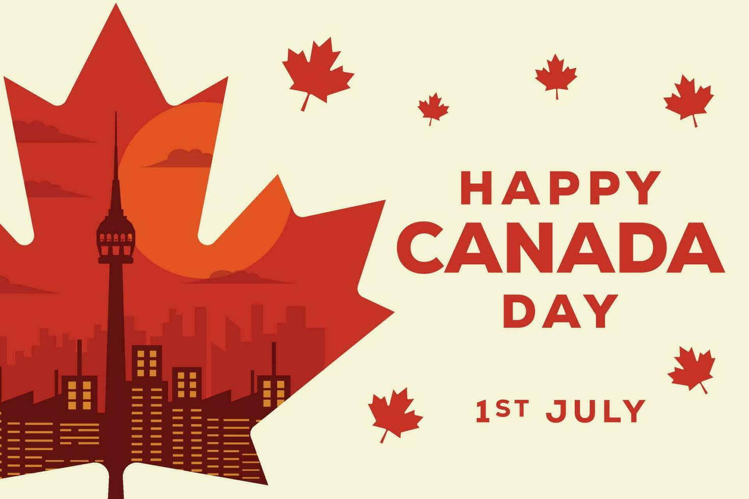 vector happy canada day background illustration design