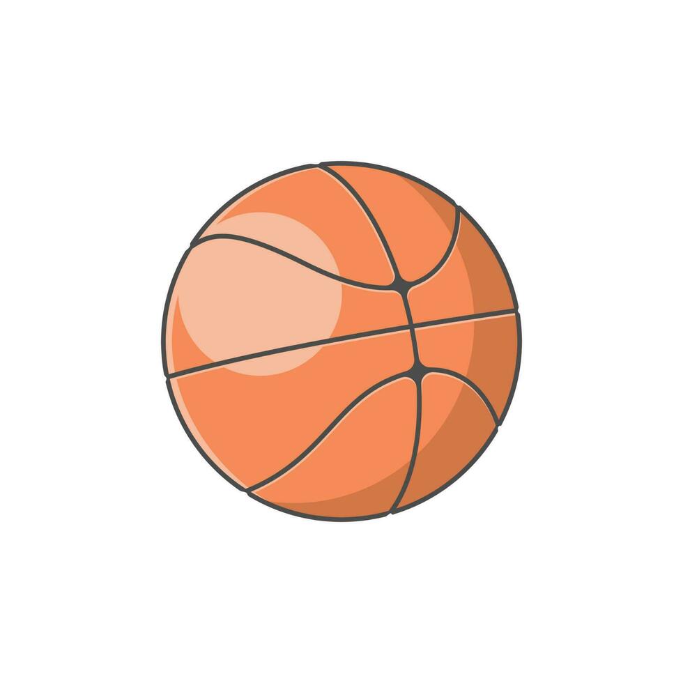 Flat style vector art of basketball with texture, perfect for creative designs