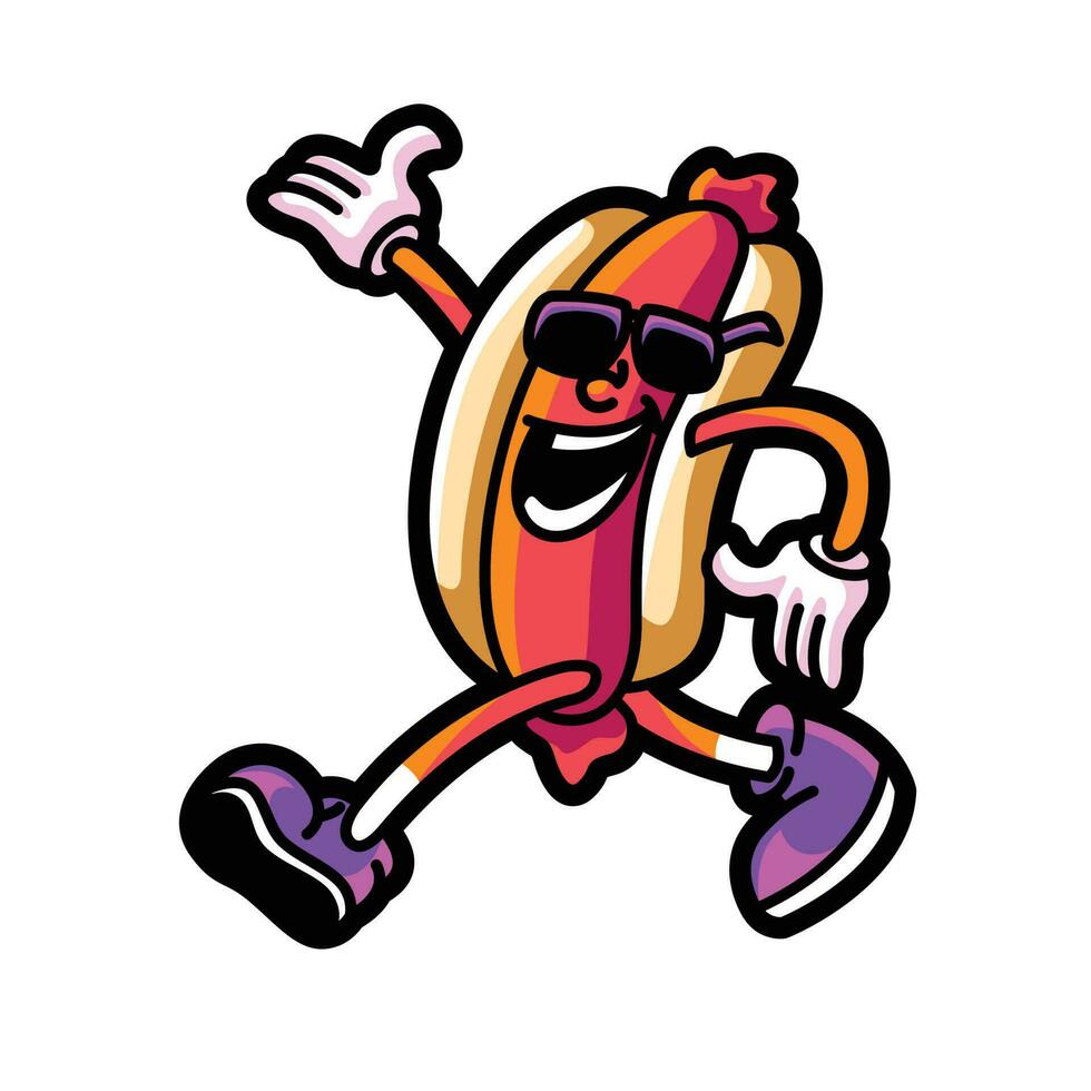 hotdog mascot vector