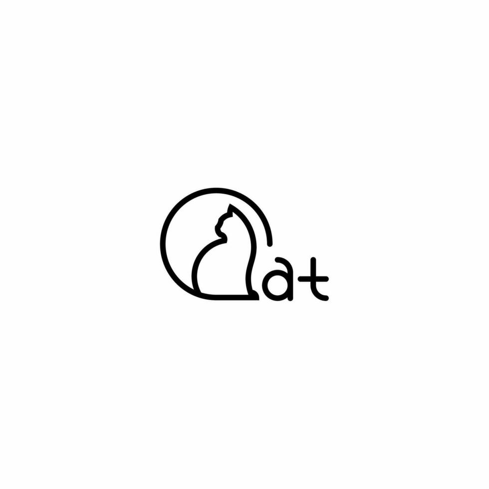 gato logo diseño, logo tipo y vector logo