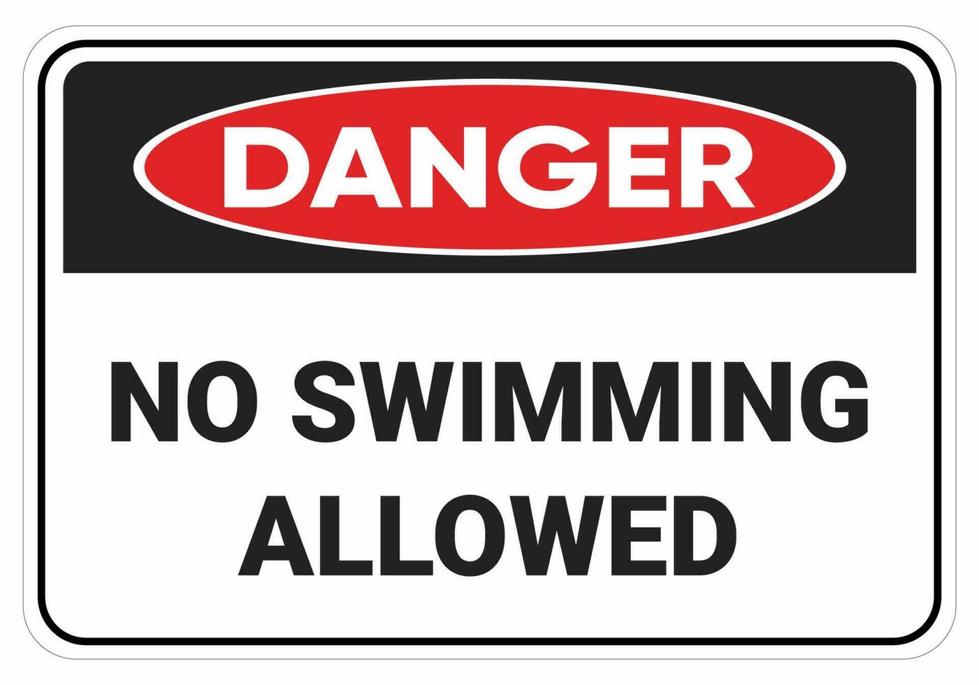 Safety sign danger No swimming allowed vector