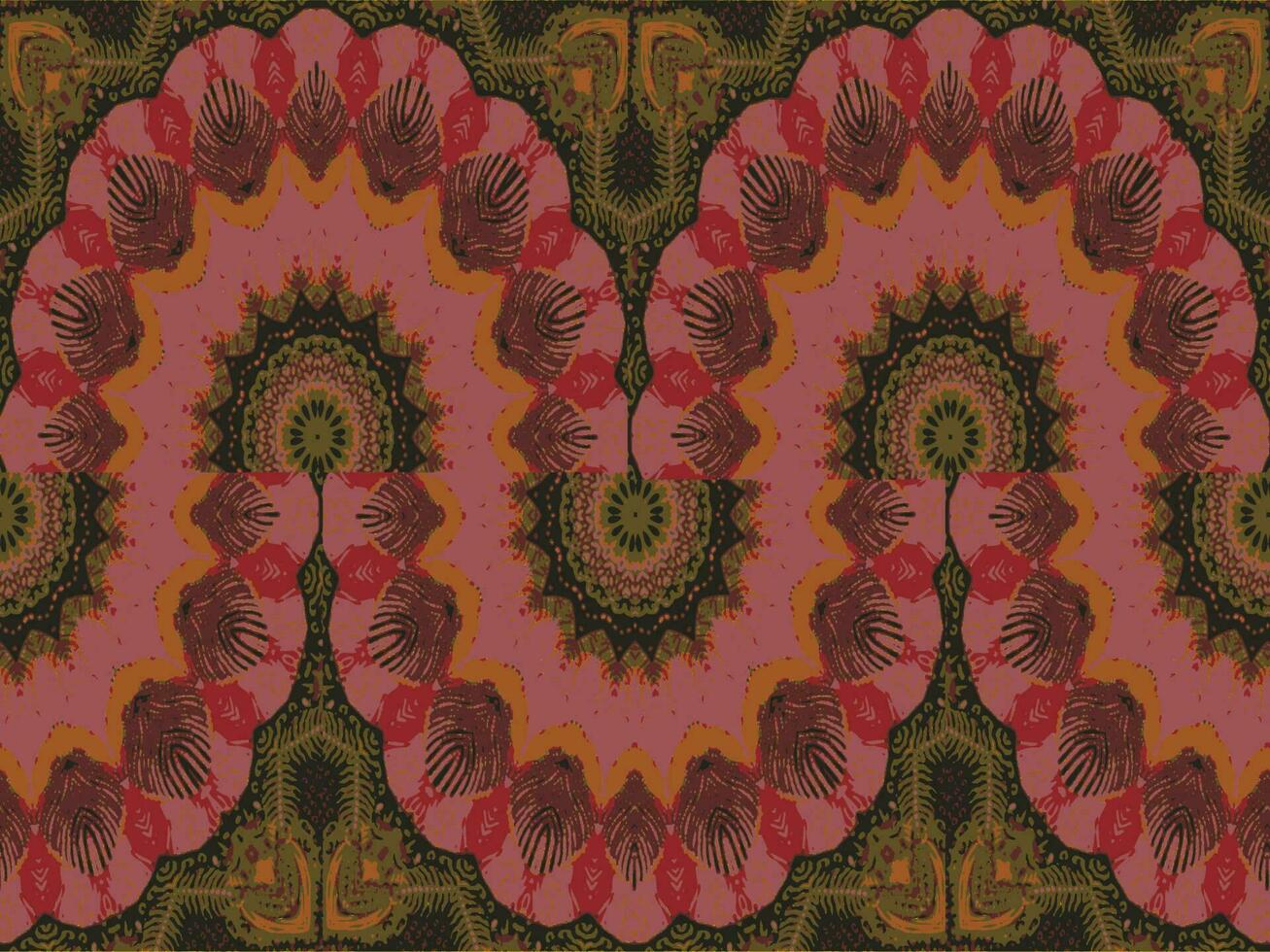 Seamless background Eastern style blue and red. Arabic Pattern. Mandala ornament. Elements of flowers and leaves. Vector illustration. Use for wallpaper, print packaging paper, textiles.