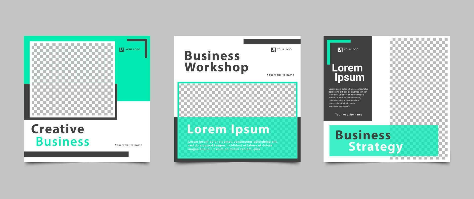 Creative business marketing social media post. Digital business marketing social media banner. Modern square banner template. Vector illustration