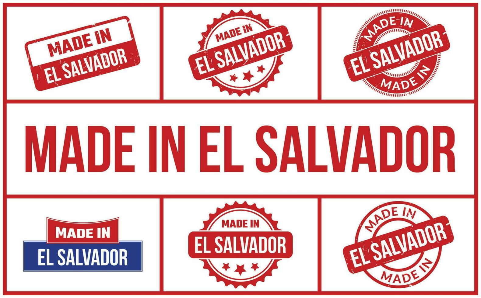 Made In El Salvador Rubber Stamp Set vector