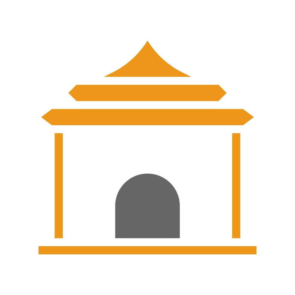 arco icono sólido estilo naranja gris color chino nuevo año símbolo Perfecto. vector