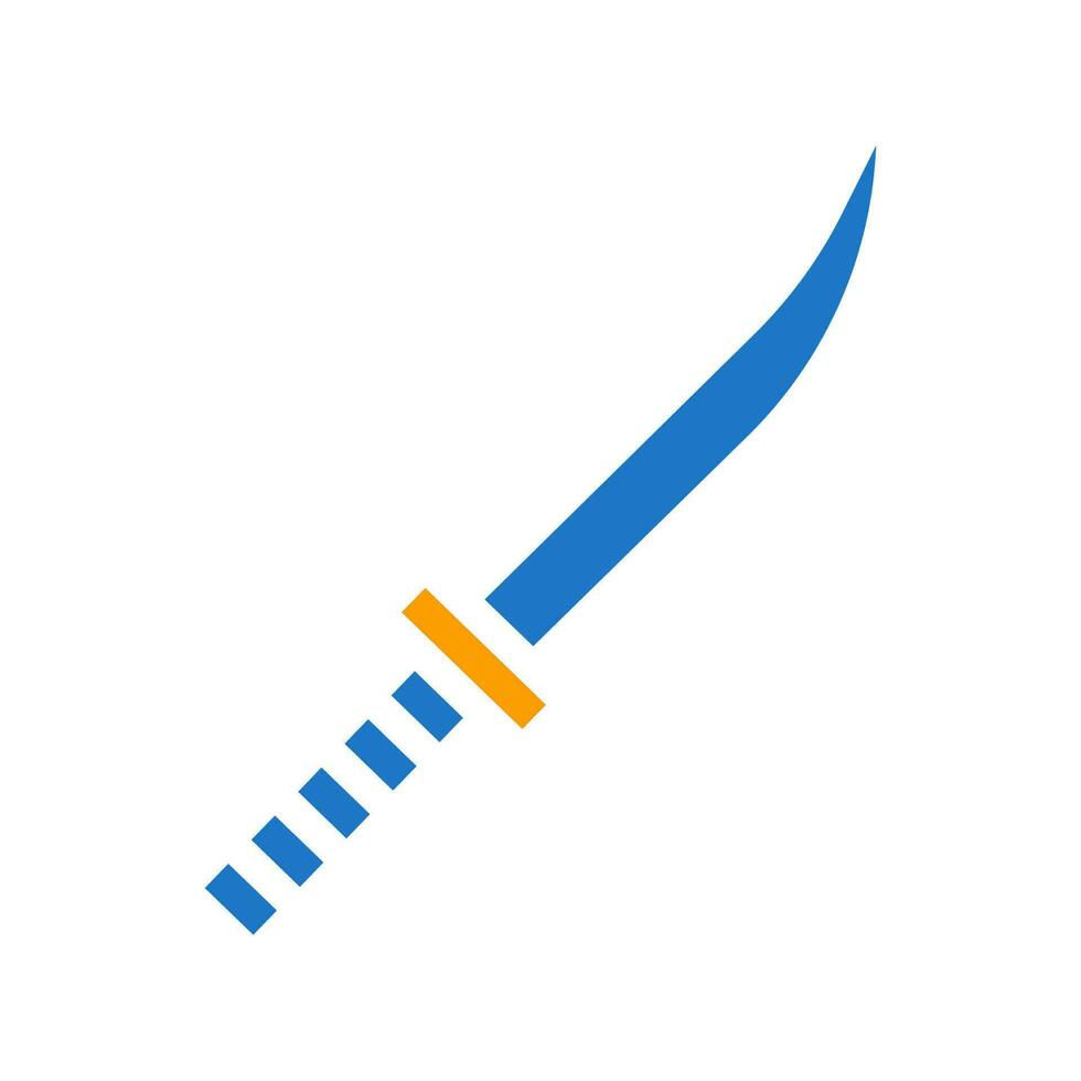 sword ammo icon solid blue orange blue colour military symbol perfect. vector