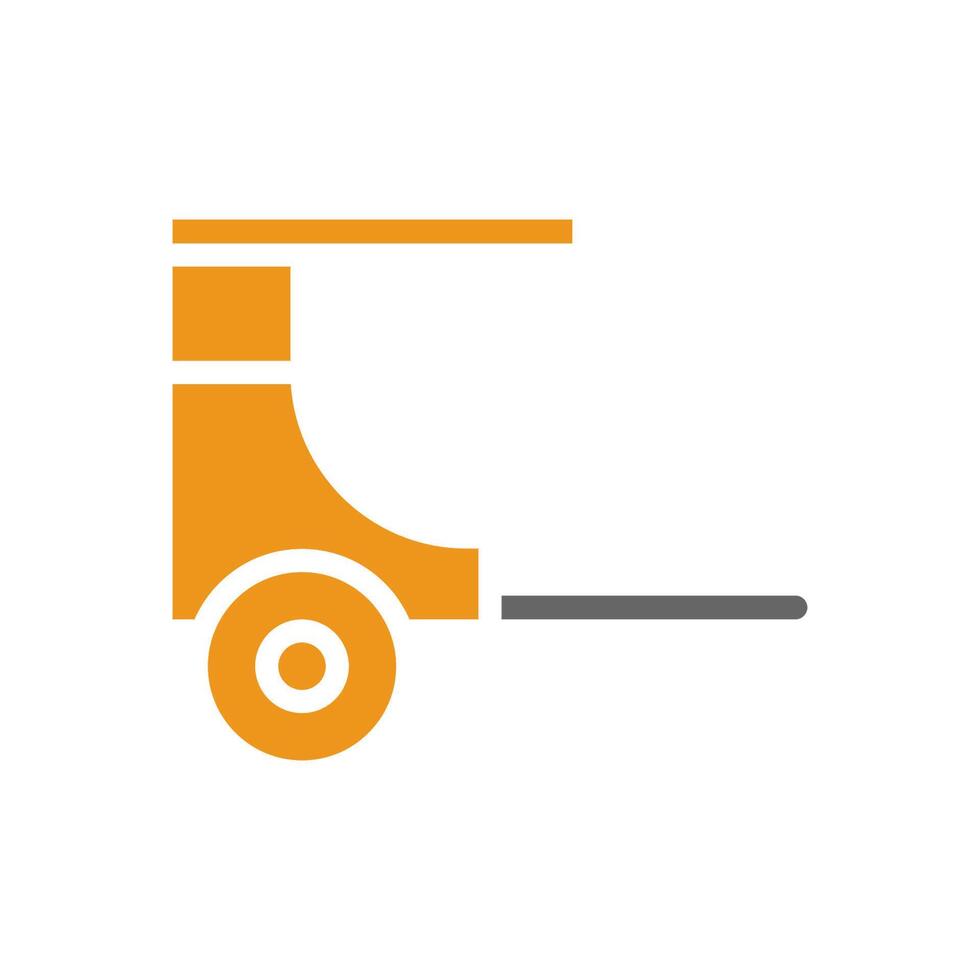 Rickshaw icon solid style orange grey colour chinese new year symbol perfect. vector