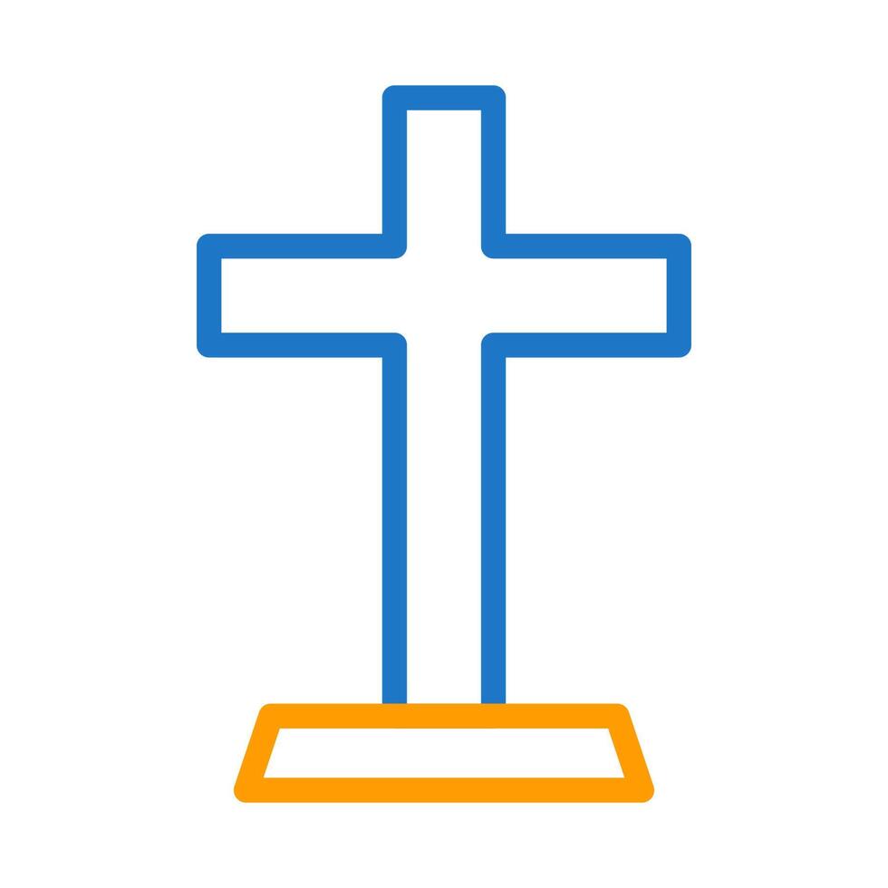 salib icono duocolor azul naranja color Pascua de Resurrección símbolo ilustración. vector