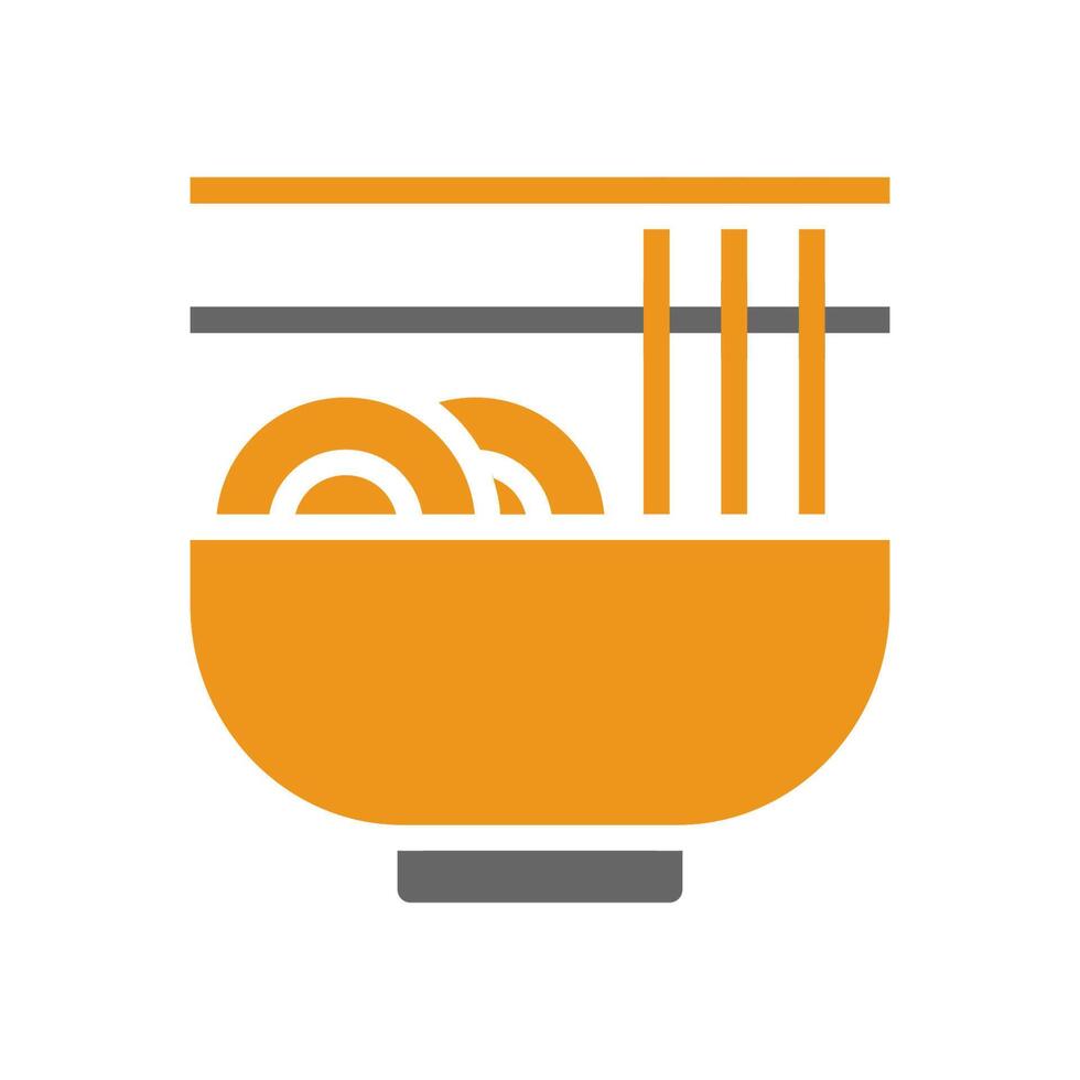 Noodle icon solid style orange grey colour chinese new year symbol perfect. vector