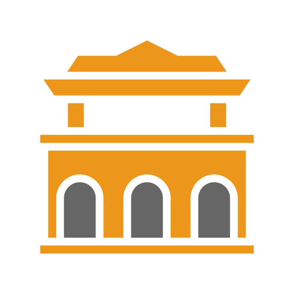 arco icono sólido estilo naranja gris color chino nuevo año símbolo Perfecto. vector