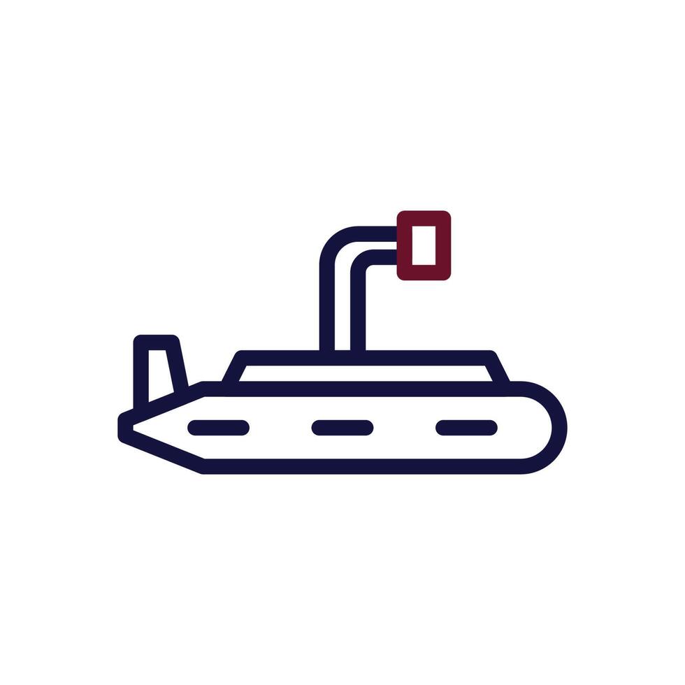 submarino icono duocolor granate Armada color militar símbolo Perfecto. vector
