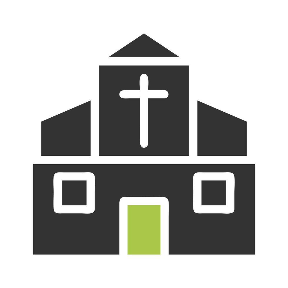 catedral icono sólido verde gris color Pascua de Resurrección símbolo ilustración. vector