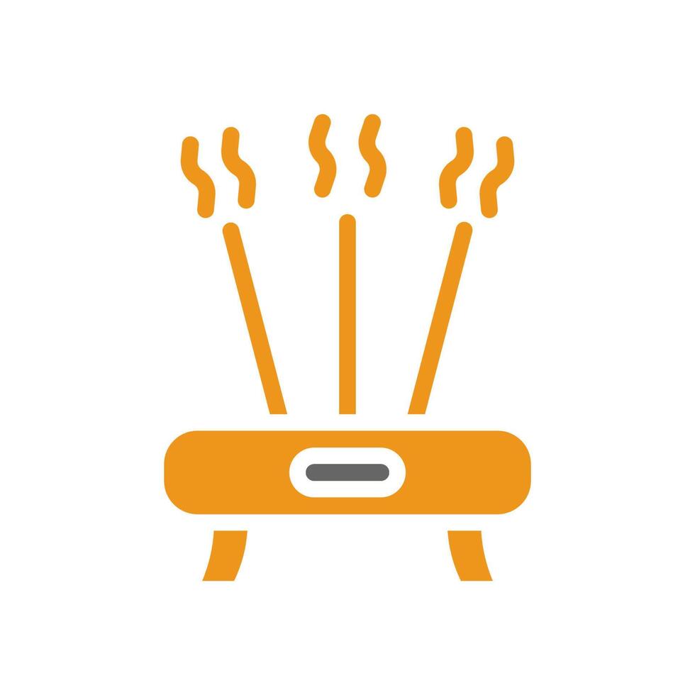 Incense icon solid style orange grey colour chinese new year symbol perfect. vector